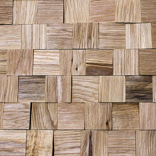 Natural Oak 3D Block Wall Panels