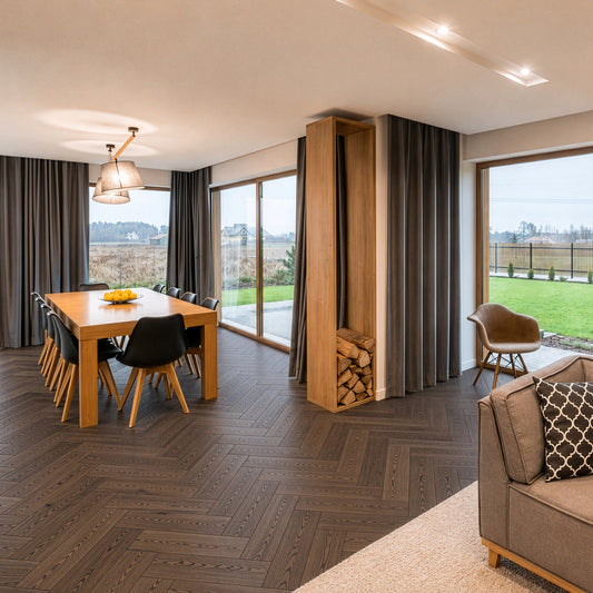Sepia Herringbone White Oak