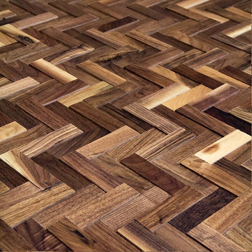 3D Textured Herringbone Walnut Walling 7.7