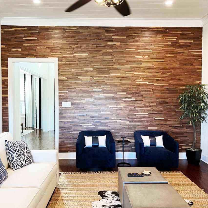 3D Textured Natural Walnut Walling 7.9