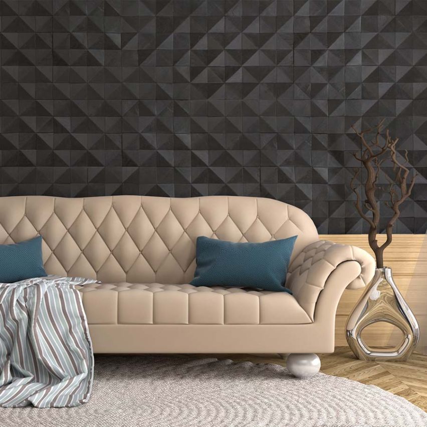 3D Textured Diamond Onyx White Oak Walling 7.5