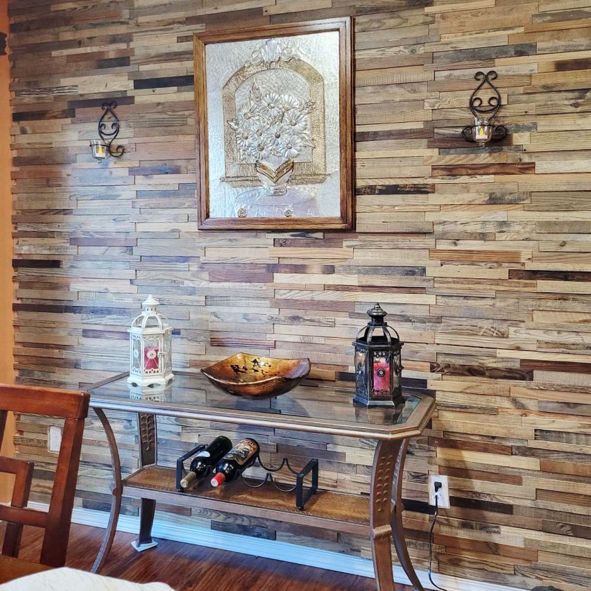 3D Textured Reclaimed Pine Walling 7.9