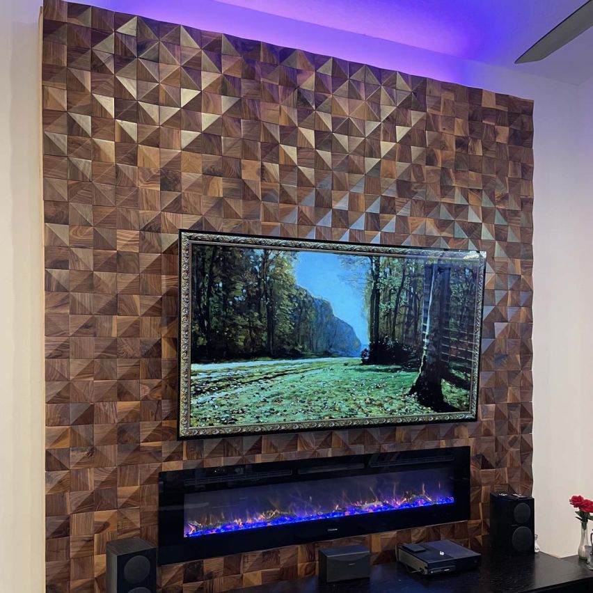 3D Textured Diamond Natural Walnut Walling 7.125