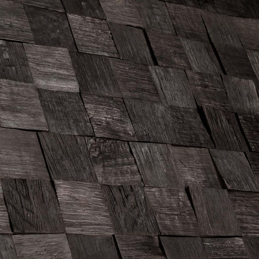 3D Textured Onyx End Grain White Oak Walling 7.5