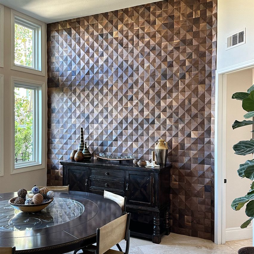 3D Textured Diamond Natural Walnut Walling 7.125
