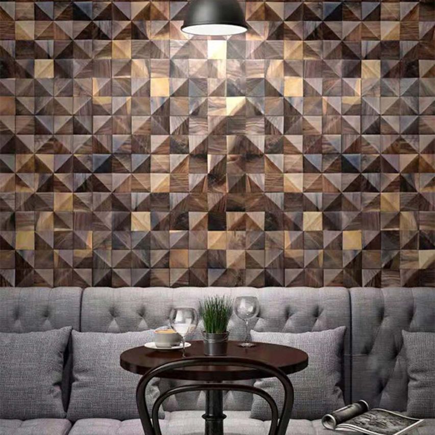 3D Textured Diamond Natural Walnut Walling 7.125