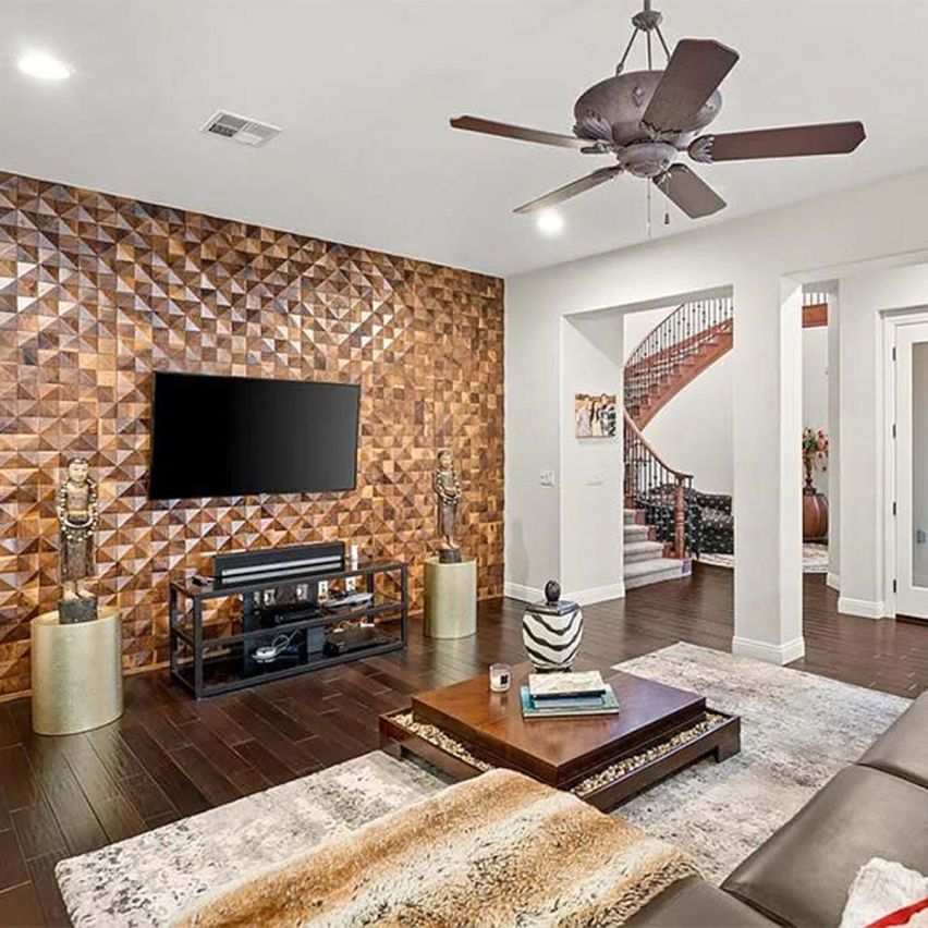 3D Textured Diamond Natural Walnut Walling 7.125