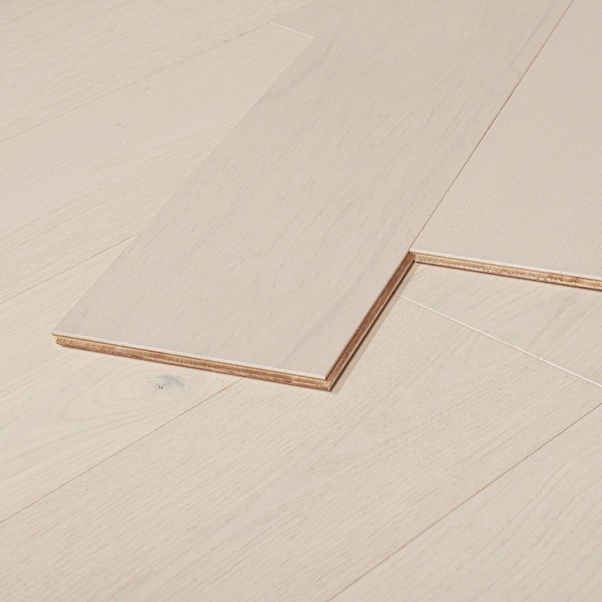 Wire Brushed Glacier Hickory Flooring - 7.5