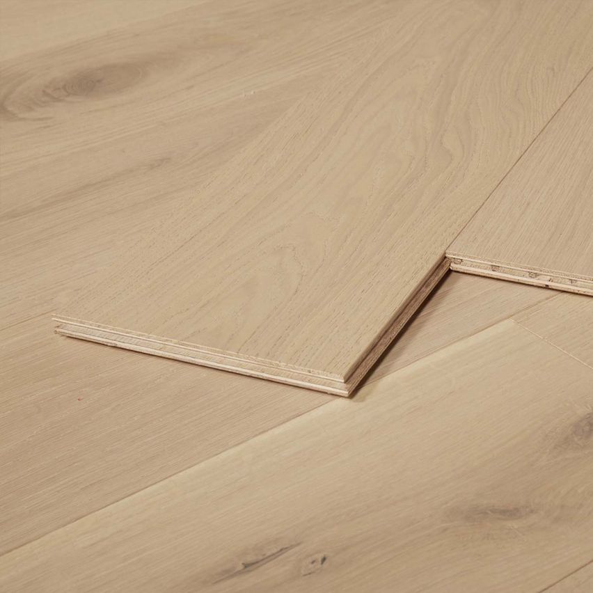 Wire Brushed Lisbon White Oak Flooring - 7.5