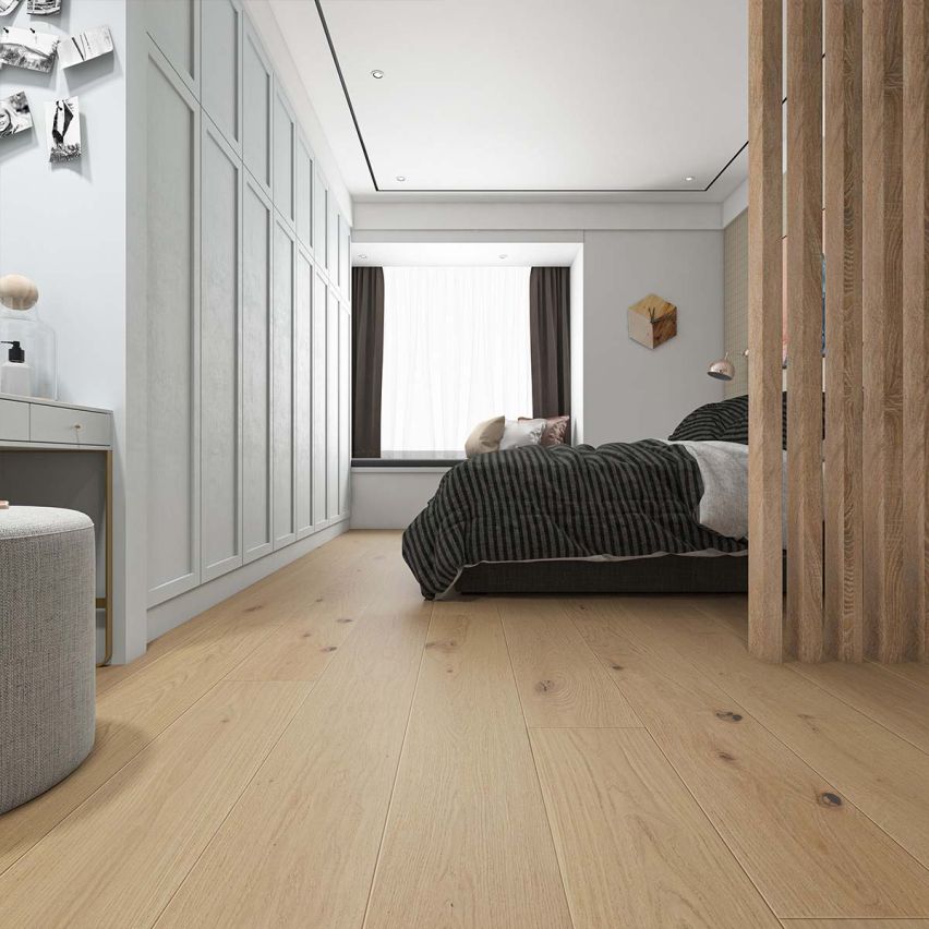 Wire Brushed Lisbon White Oak Flooring - 7.5