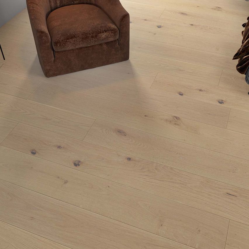 Wire Brushed Lisbon White Oak Flooring - 7.5