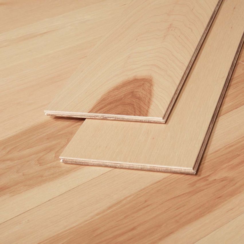 Wire Brushed Natural Hickory Flooring - 7.5