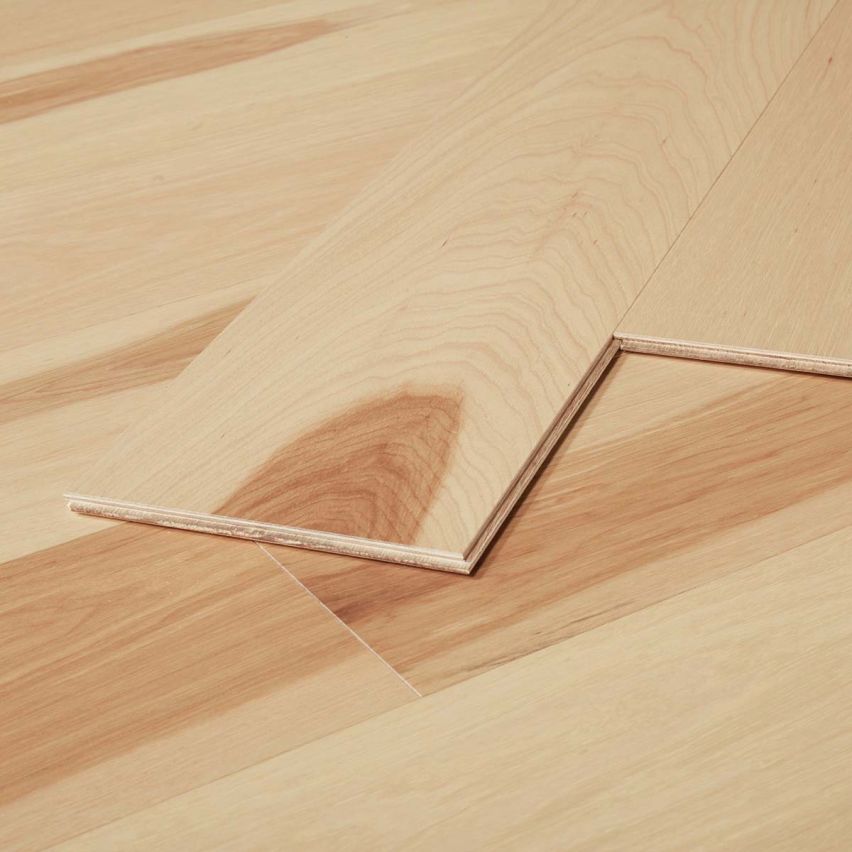 Wire Brushed Natural Hickory Flooring - 7.5