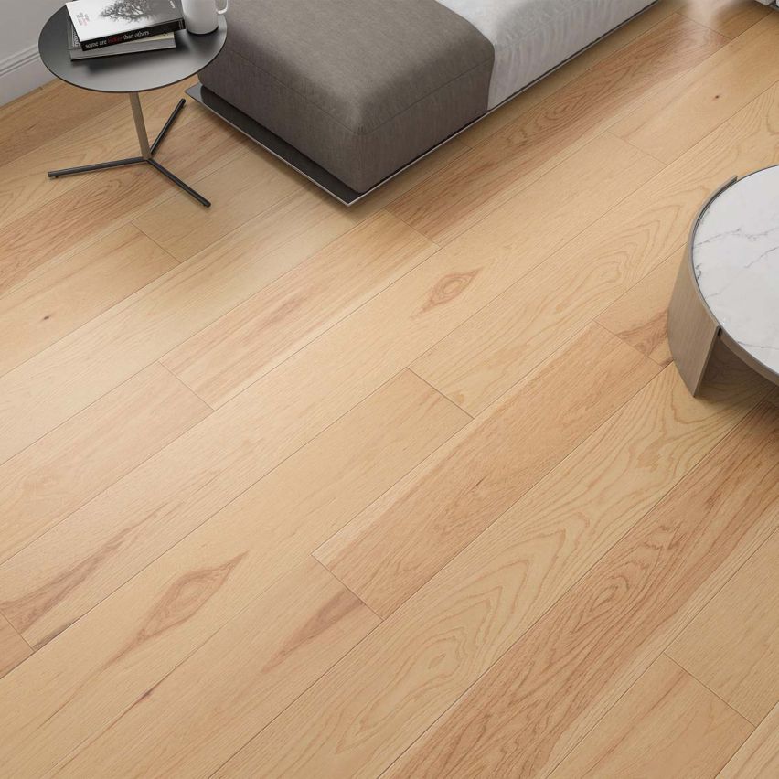 Wire Brushed Natural Hickory Flooring - 7.5