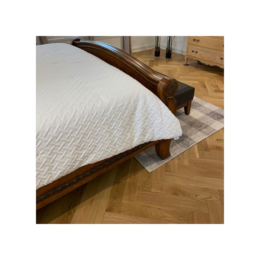 Wire Brushed Natural Herringbone White Oak Flooring - 4.33