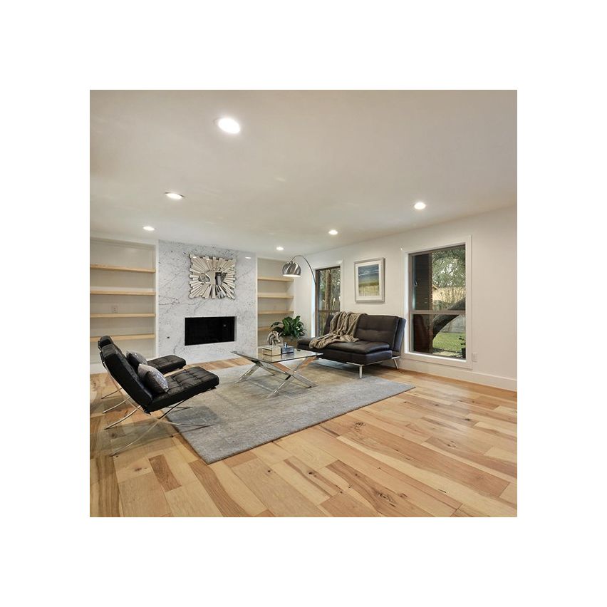 Hand Scraped Natural Hickory Flooring - 7.5