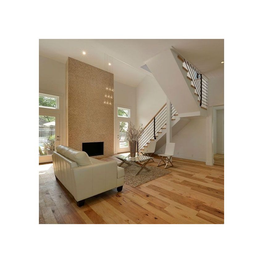 Hand Scraped Natural Hickory Flooring - 7.5