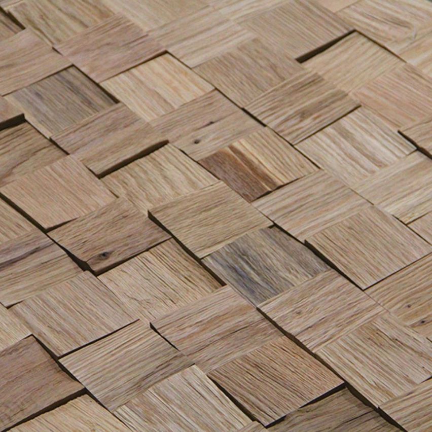 3D Textured Natural End Grain White Oak Walling 7.5