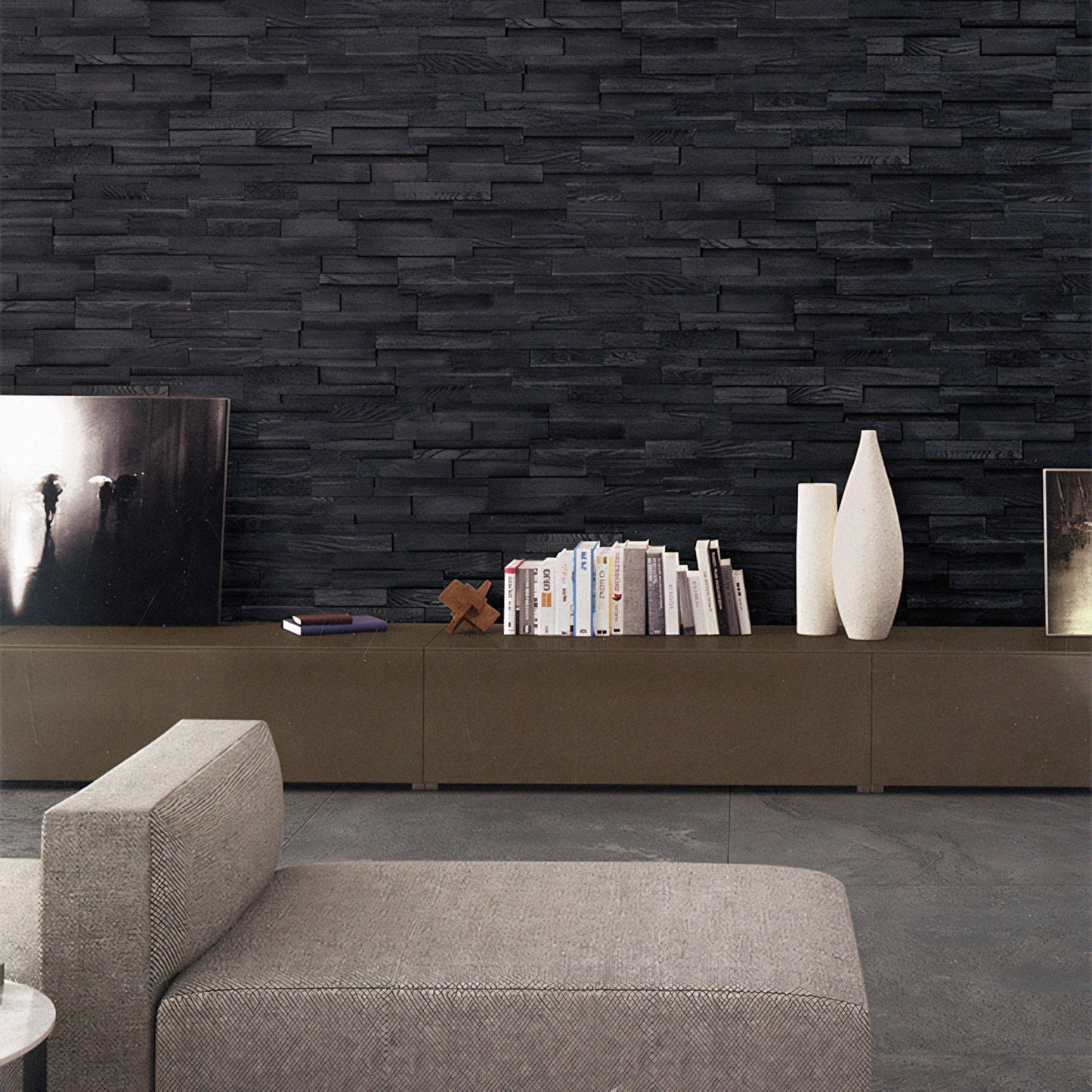 Ebony Oak 3D Block Panels