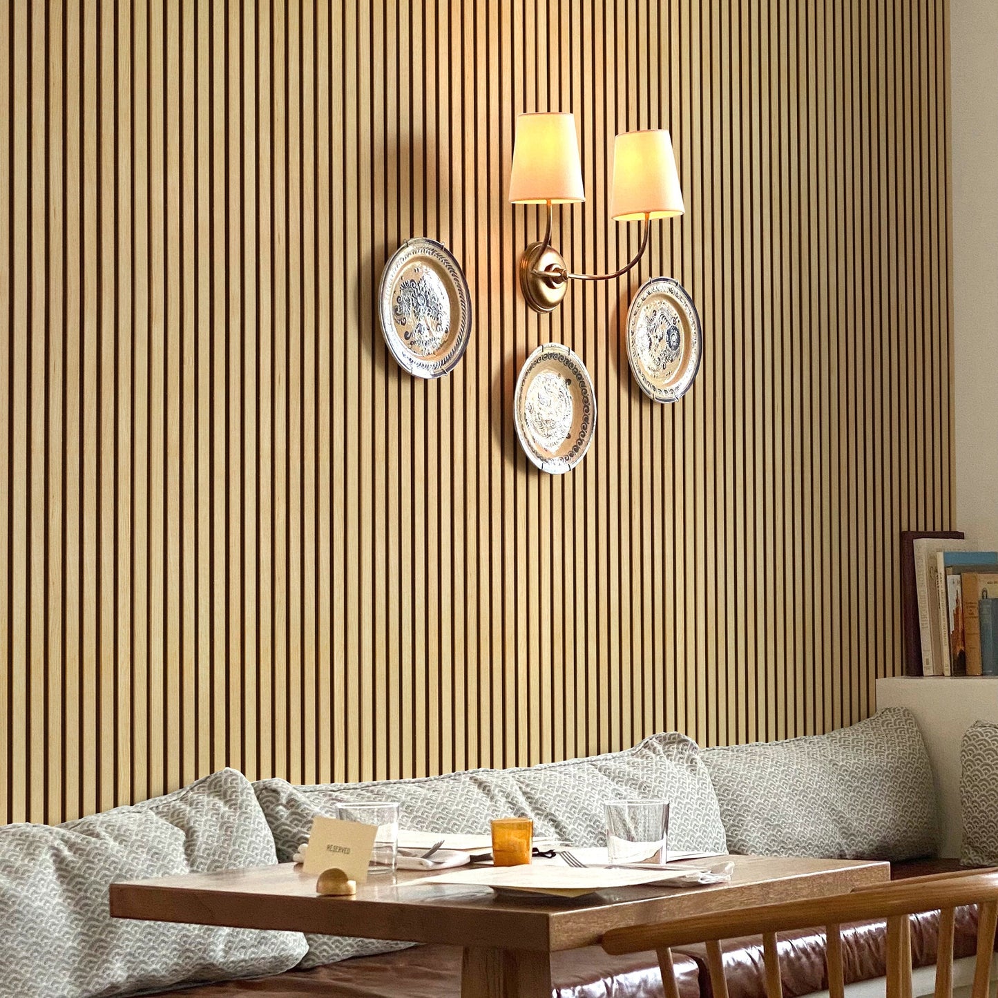 Natural Oak Acoustic Slat Panels 120"