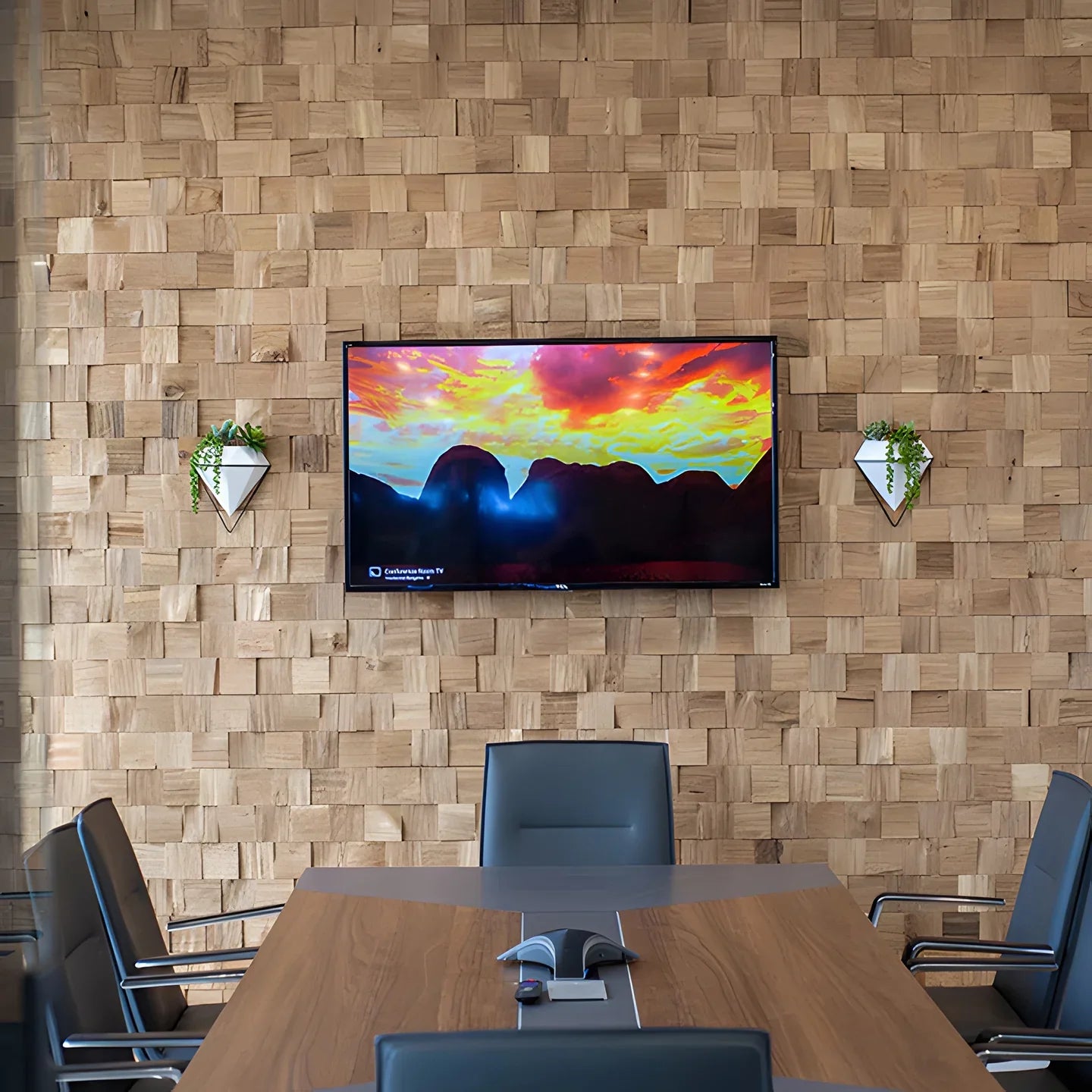 Natural Oak 3D Block Wall Panels