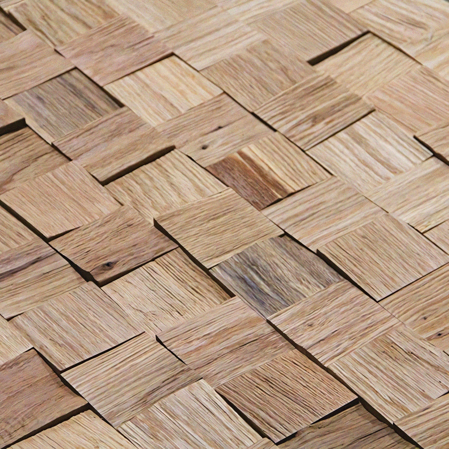 Natural Oak 3D Block Wall Panels – My Store