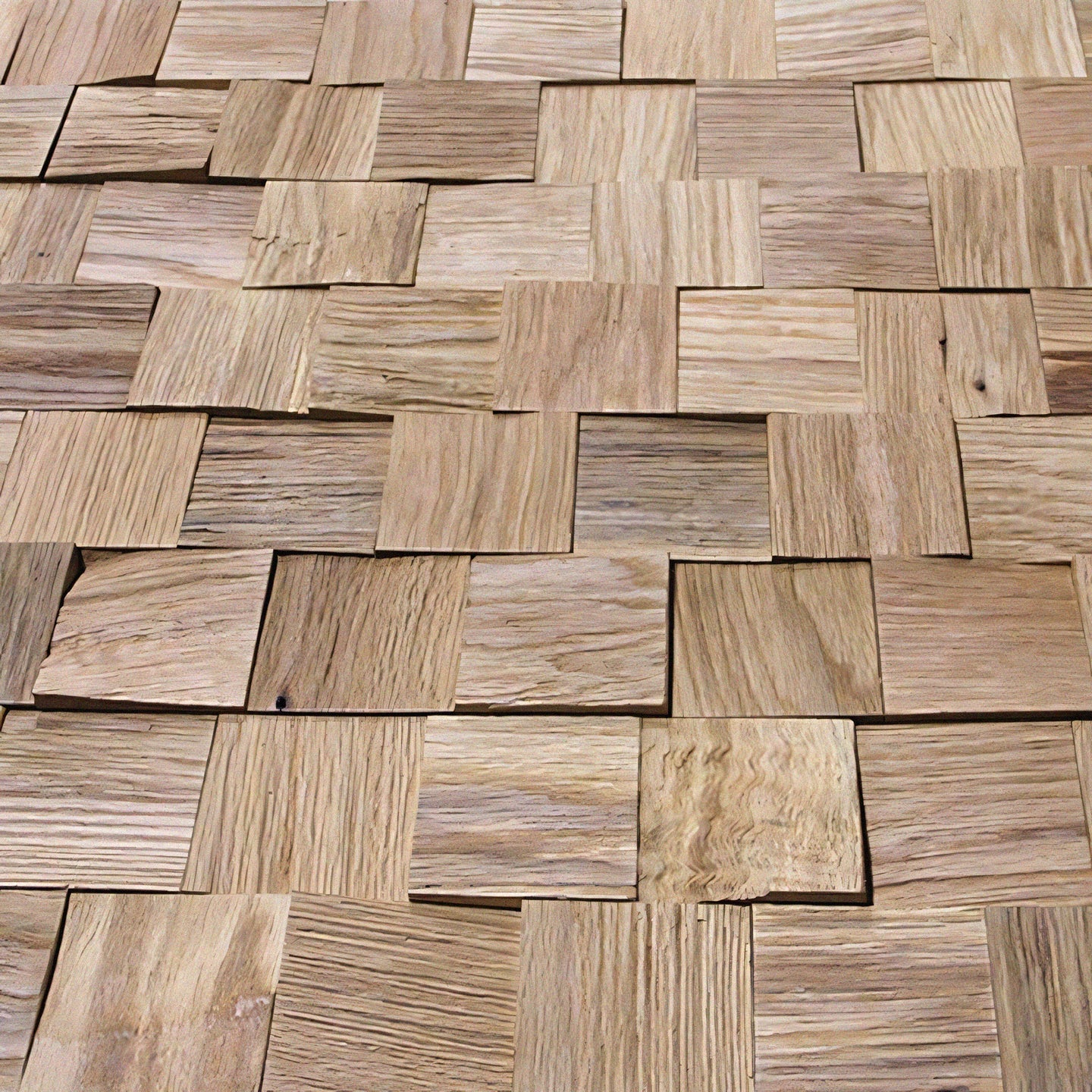 Natural Oak 3D Block Wall Panels – My Store