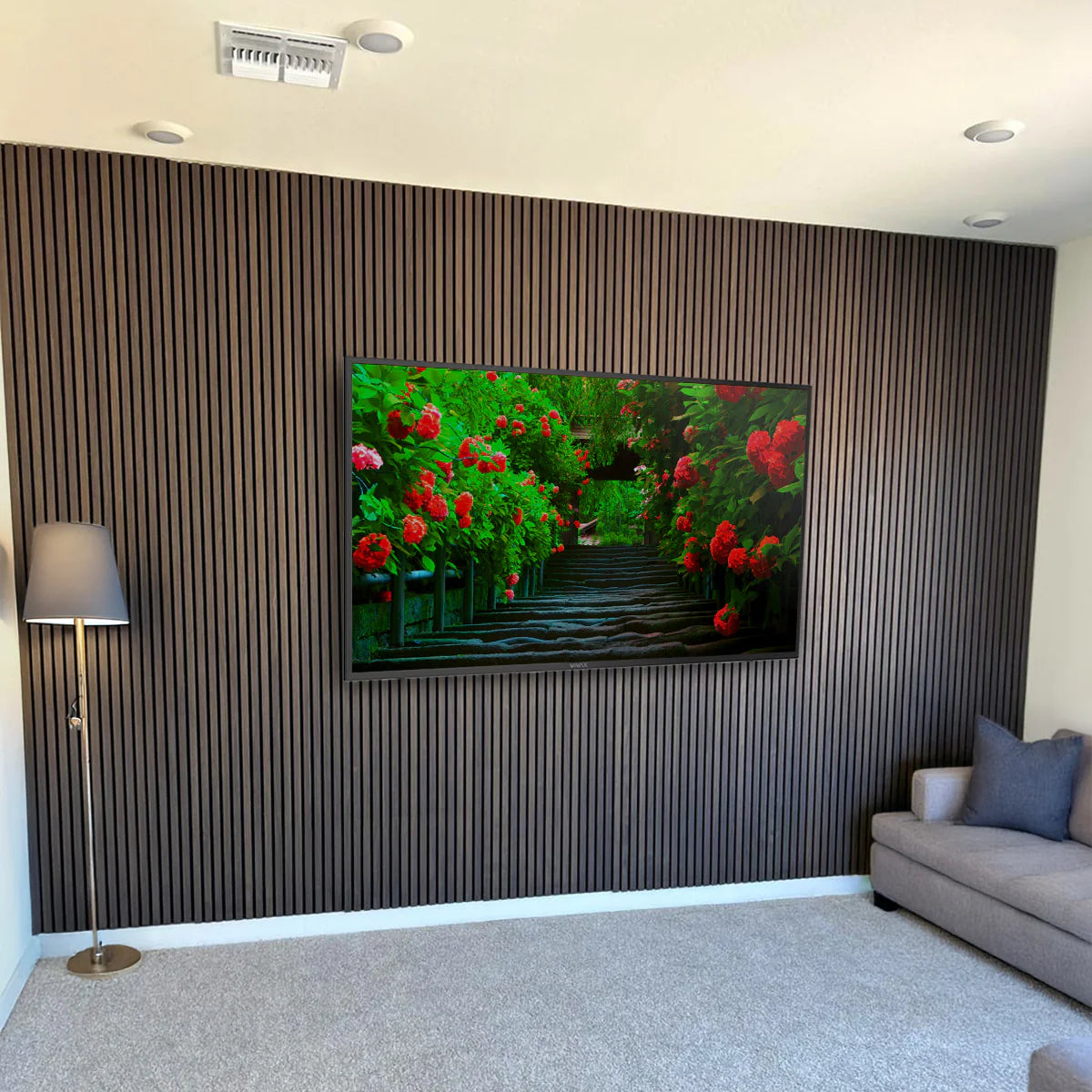 Toasted Walnut Acoustic Slat Panels 120"