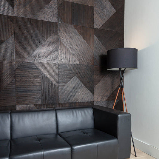 Carbonized Ash Wood Wall Panel