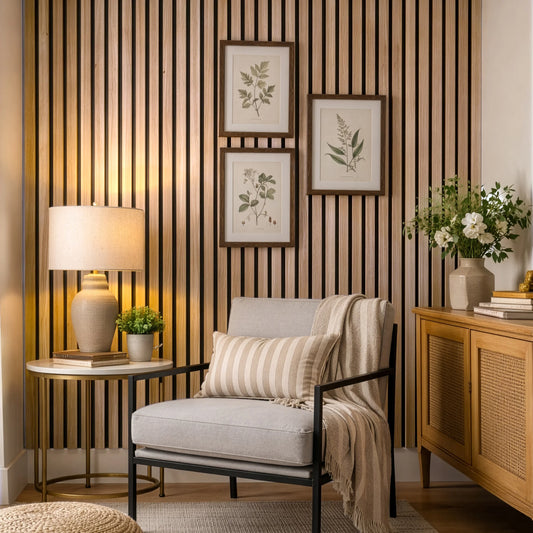 AFD Zebra Wood Extra Wide Acoustic Slat Panels