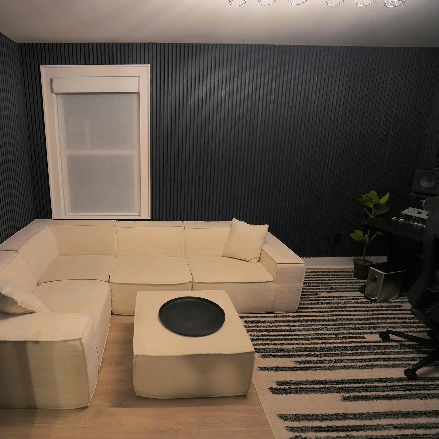 Graphite Oak Acoustic Slat Panels 120"