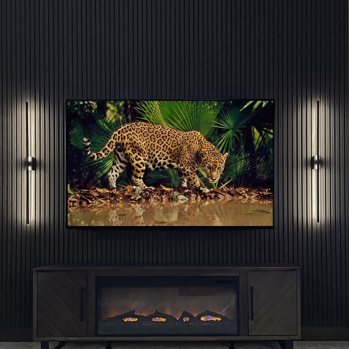 Graphite Oak Acoustic Slat Panels 120"