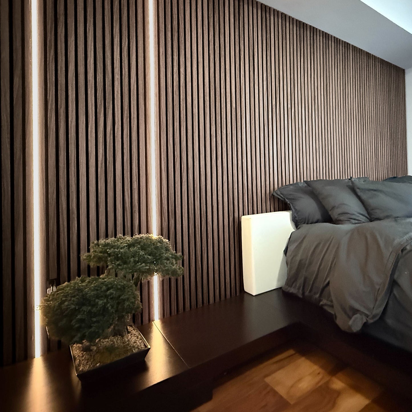 Sandal Walnut Acoustic Slat Panels 118"