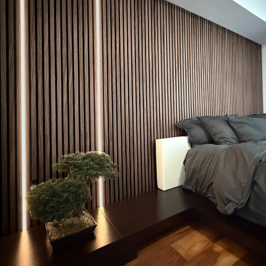 Sandal Walnut Acoustic Slat Panels 118"