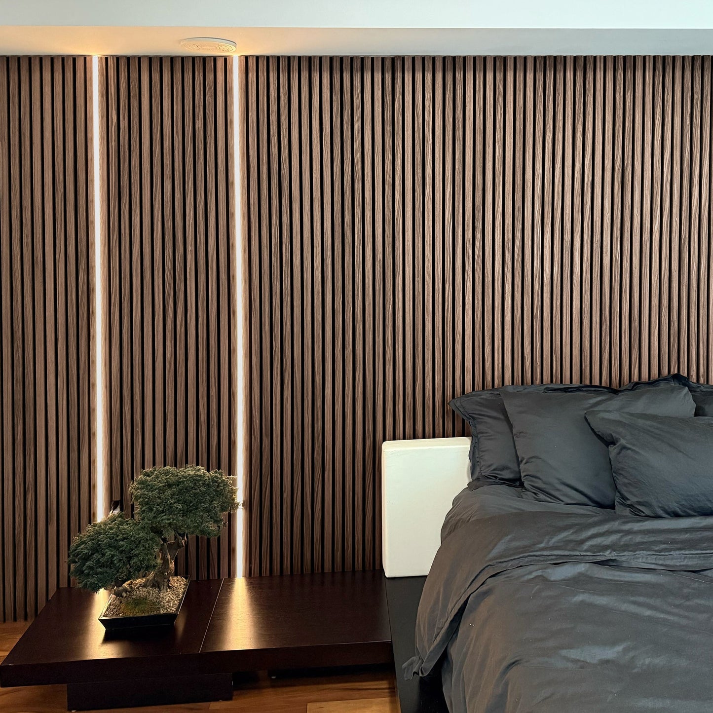 Sandal Walnut Acoustic Slat Panels 118"