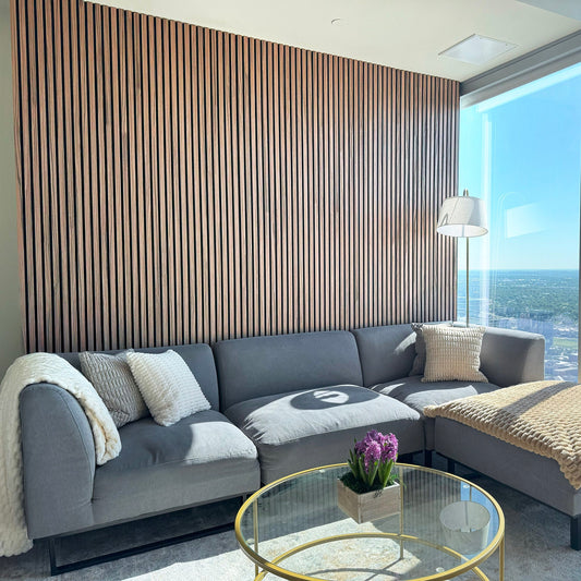 Sandal Walnut Acoustic Slat Panels 118"