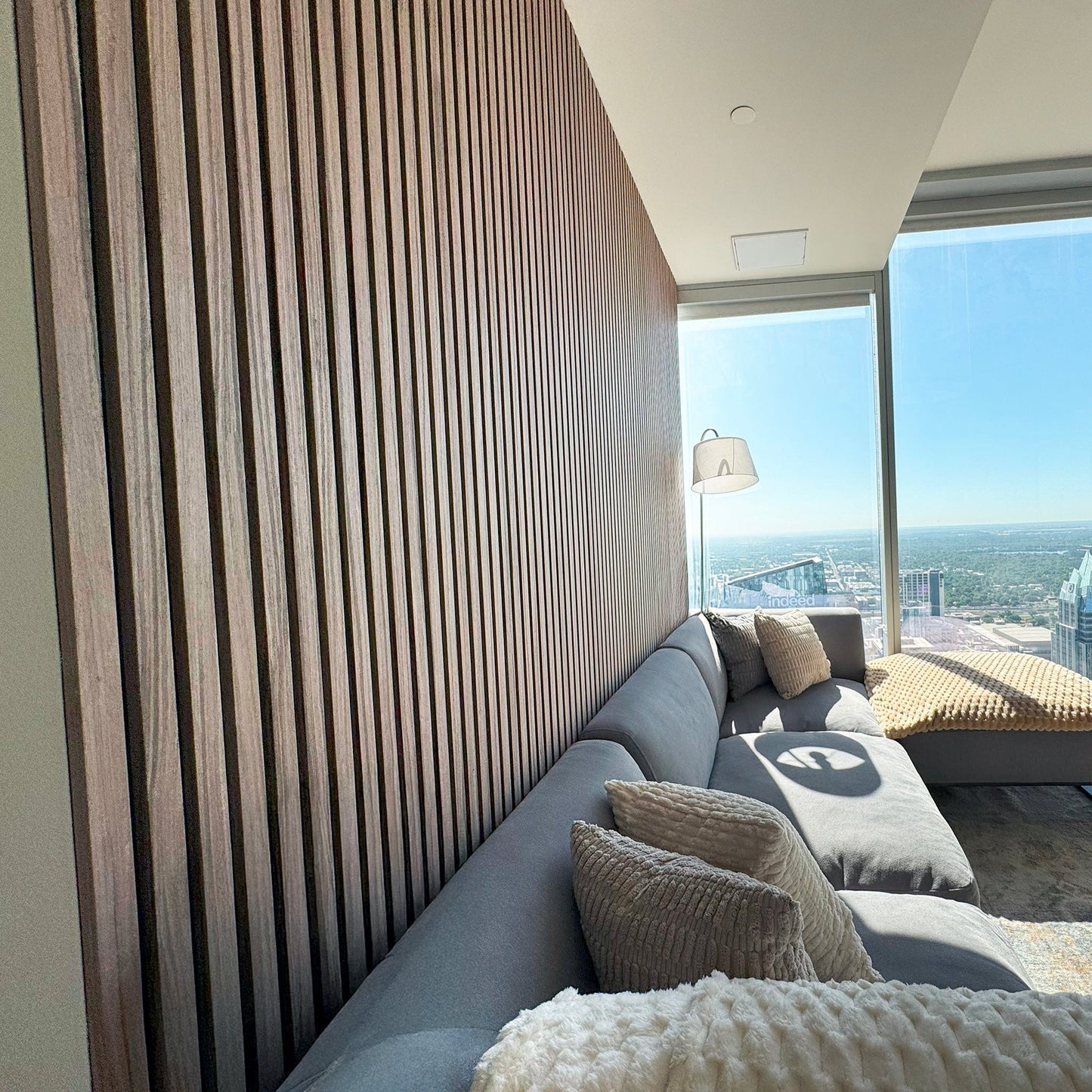Sandal Walnut Acoustic Slat Panels 118"