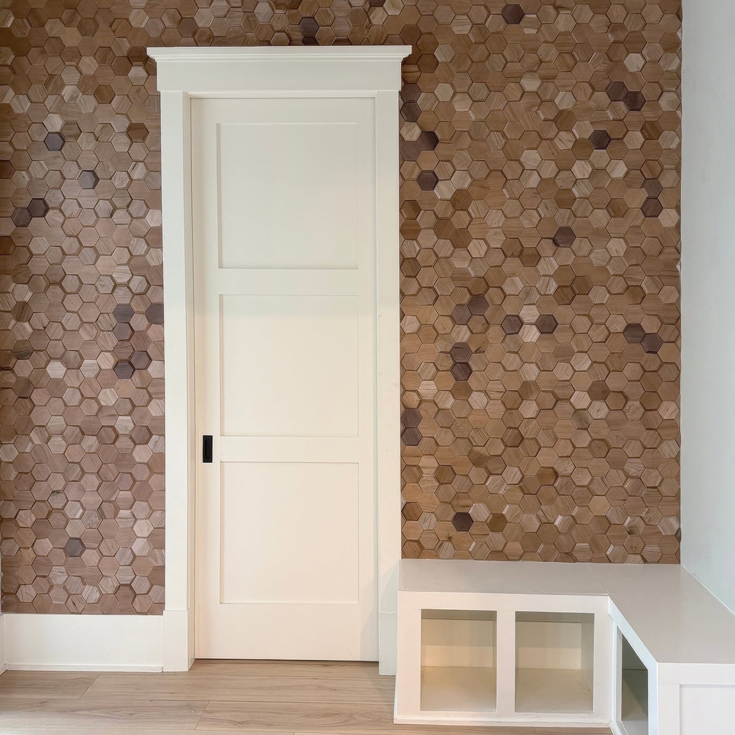 Natural Walnut 3D Hex Panels