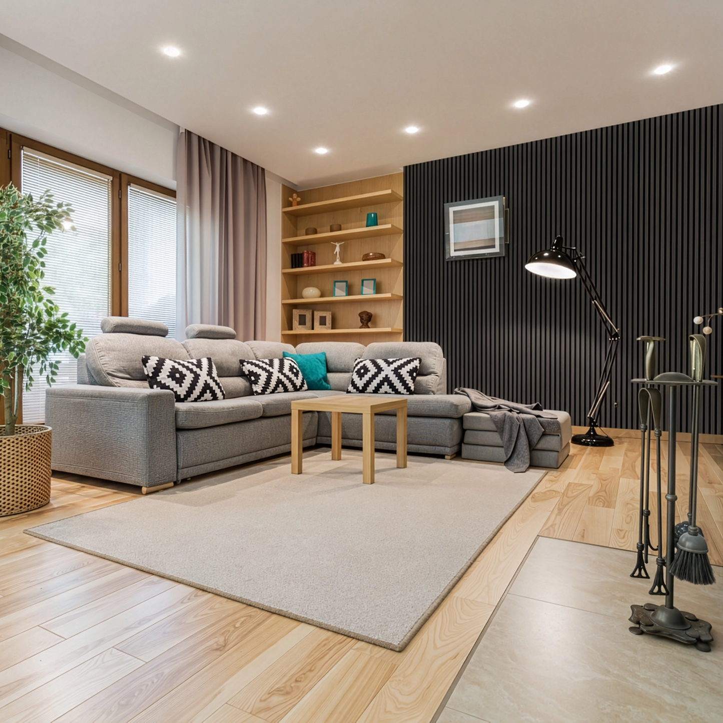 AFD Luxury Black Oak Acoustic Slat Panels 108.2"