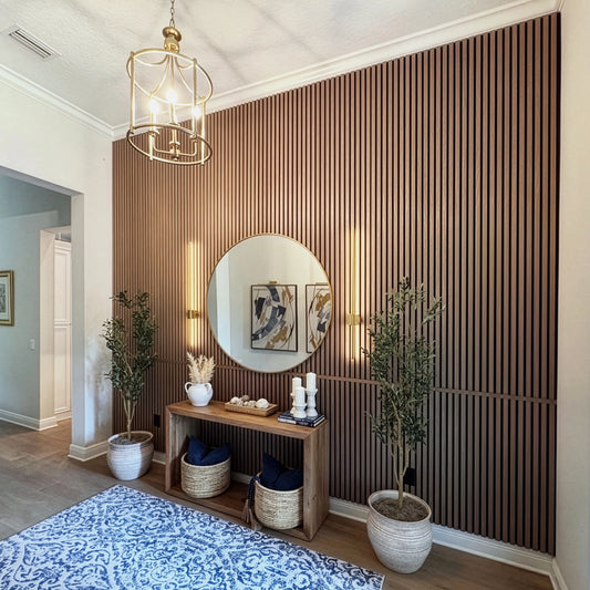 Leather Oak Acoustic Slat Panels 120"