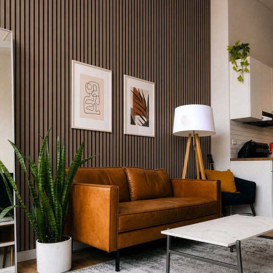AFD Dark Walnut Acoustic Slat Panels 108.2"