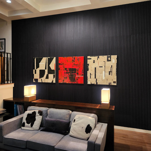 AFD Luxury Black Oak Acoustic Slat Panels 108.2"