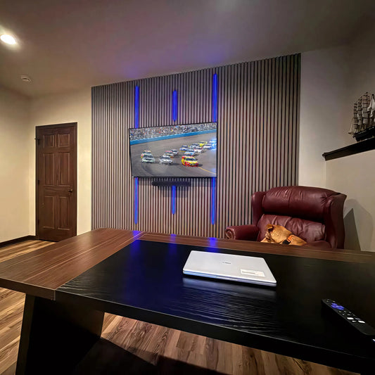 Leather Oak Acoustic Slat Panels 94.5"