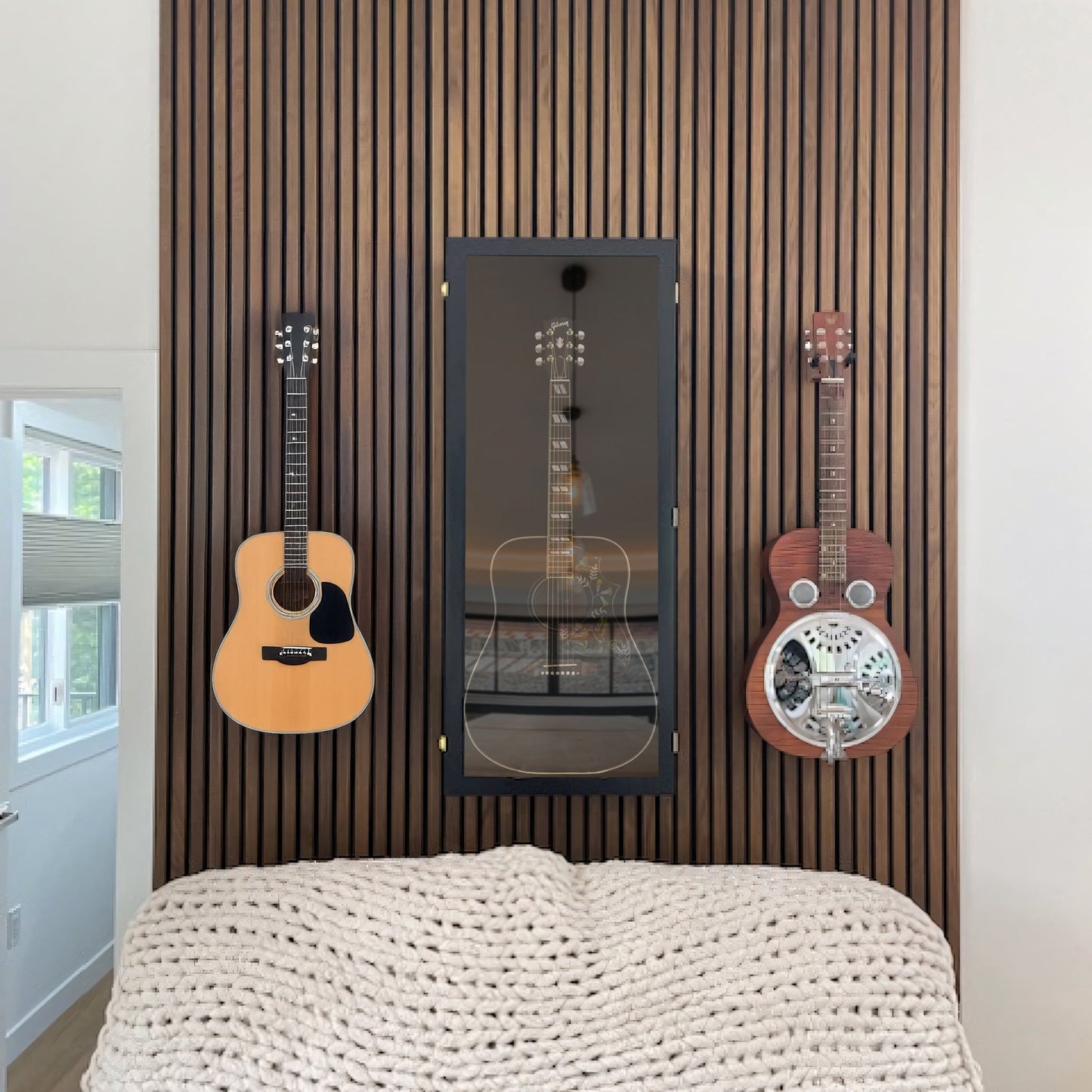 Natural Walnut Acoustic Slat Panels 120"