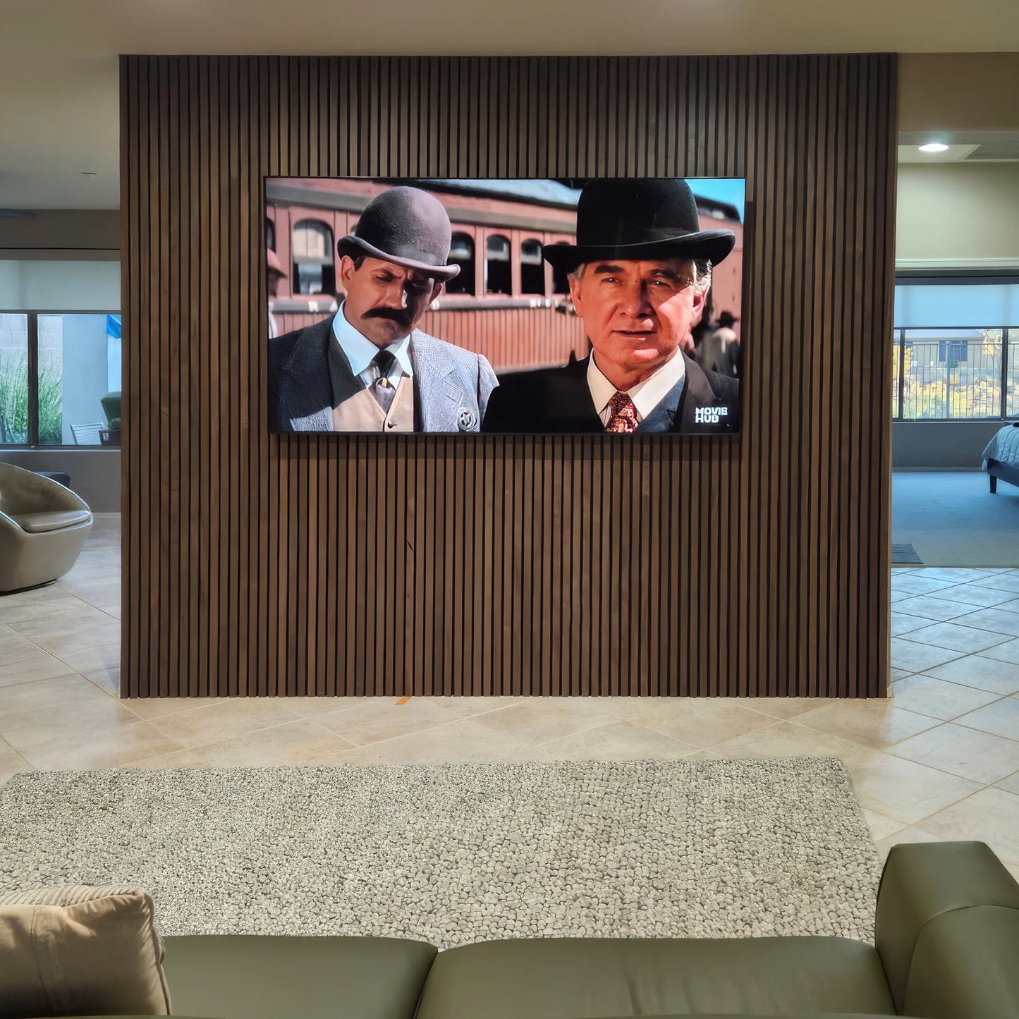 Natural Walnut Acoustic Slat Panels 120"