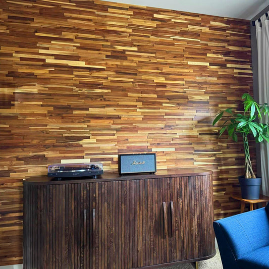 Natural Acacia 3D Stacked Panels