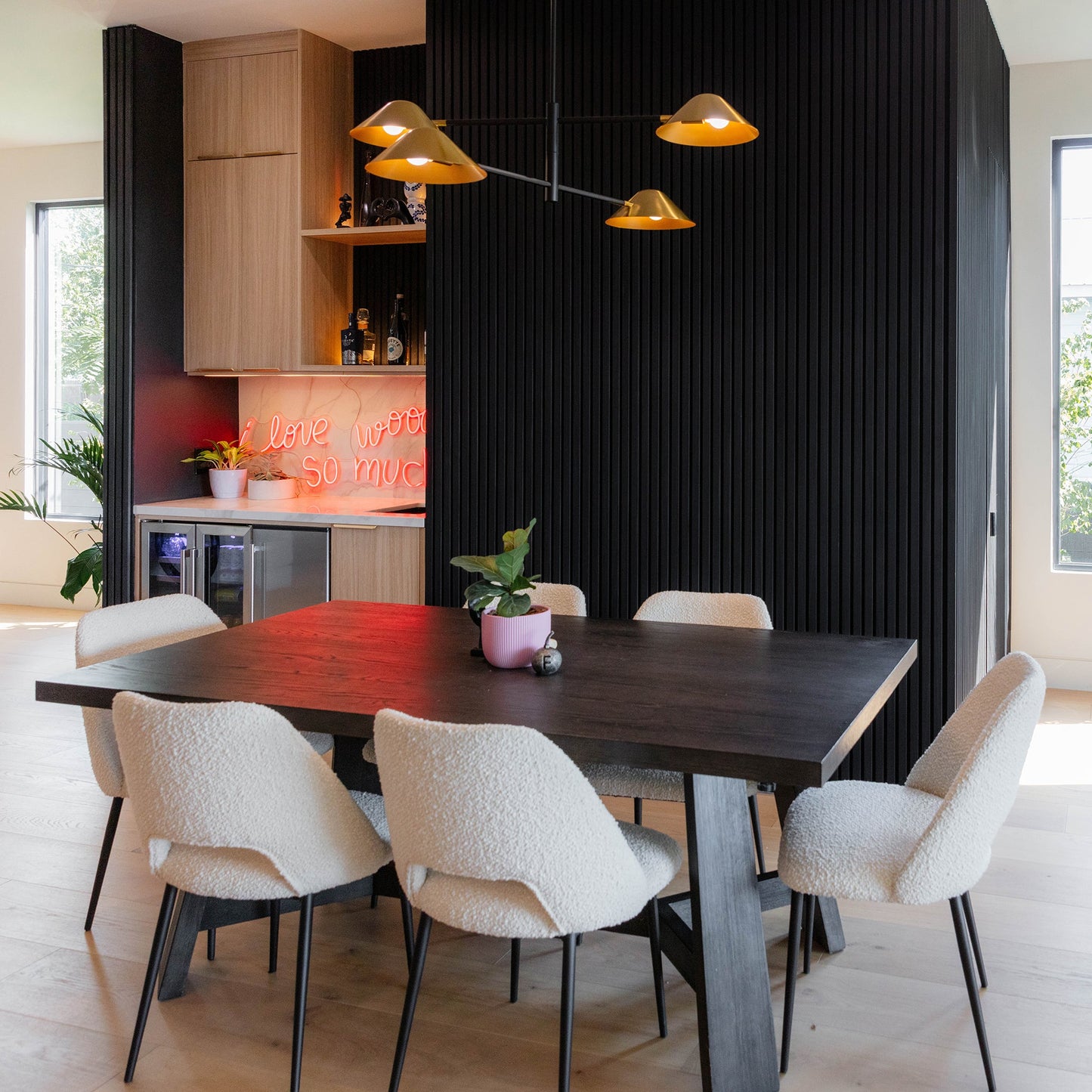 Noir White Oak Acoustic Slat Panels 94.5"