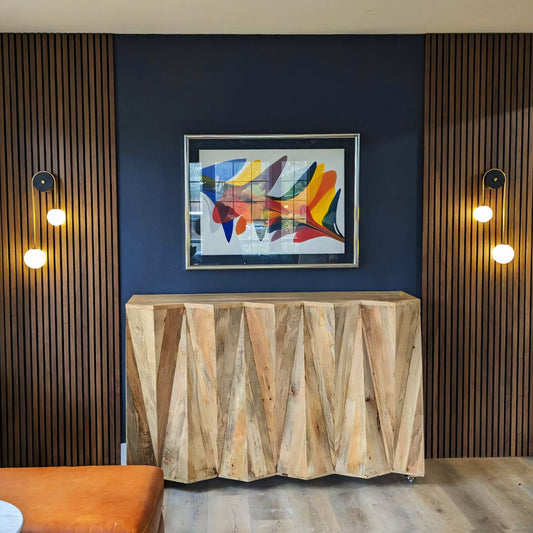 Natural Walnut Acoustic Slat Panels 120"