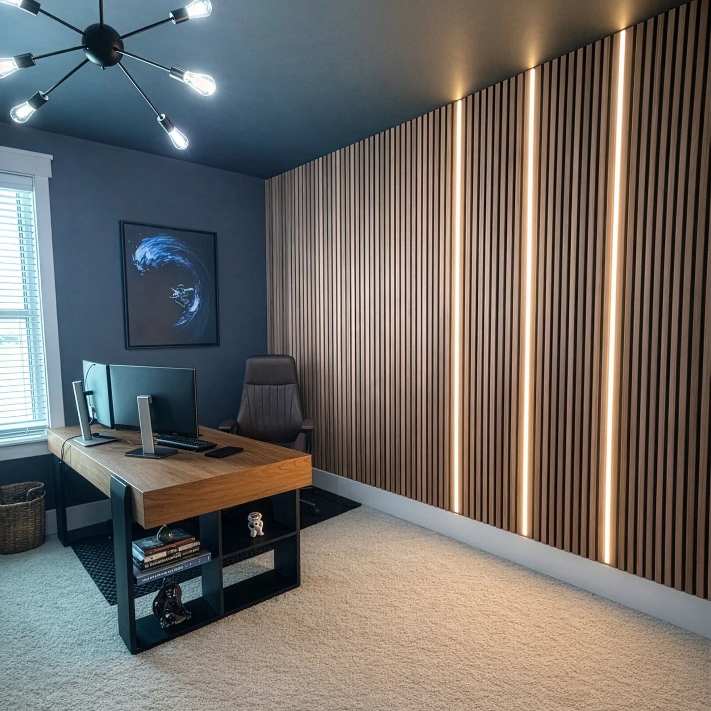 Toasted Walnut Acoustic Slat Panels 120"