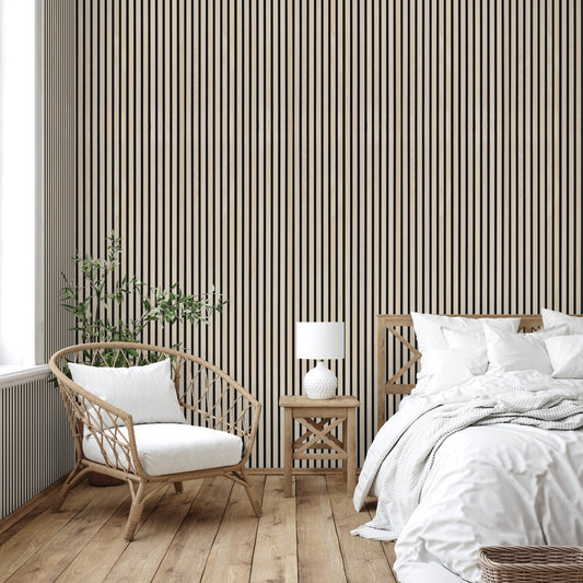 Unfinished Oak Acoustic Slat Panels